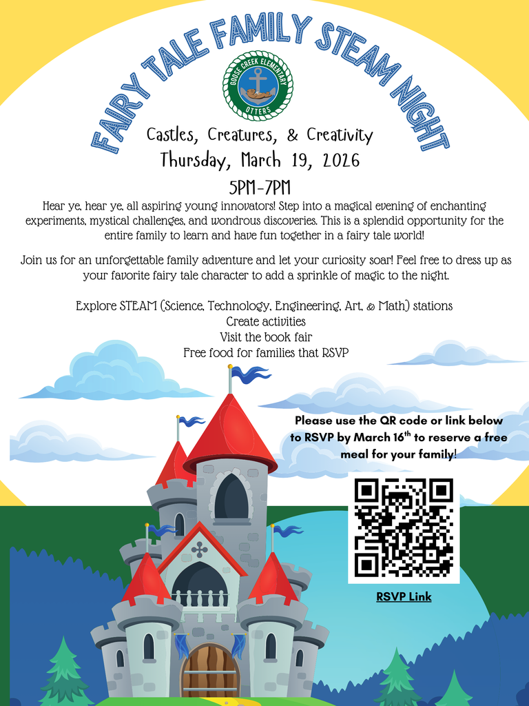 Invitation to Family Reading Night on March 19th at 5pm. Written in English.