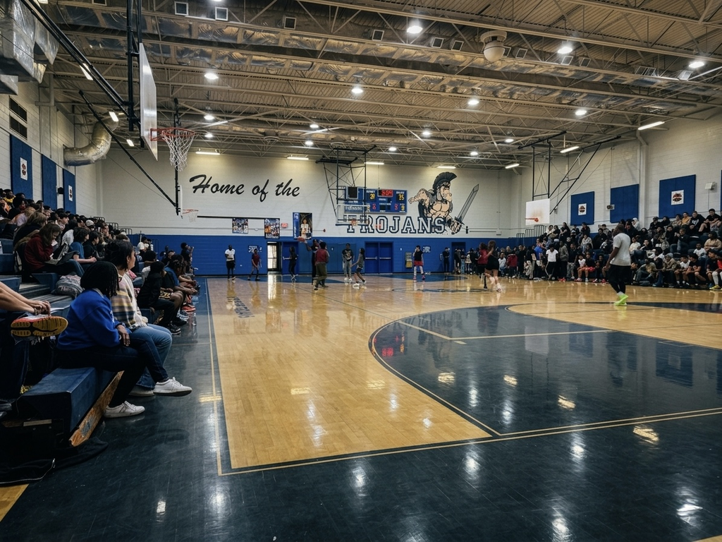 March Madness basketball game in Cross high gym