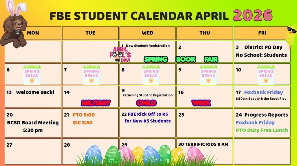 April Events for FBE