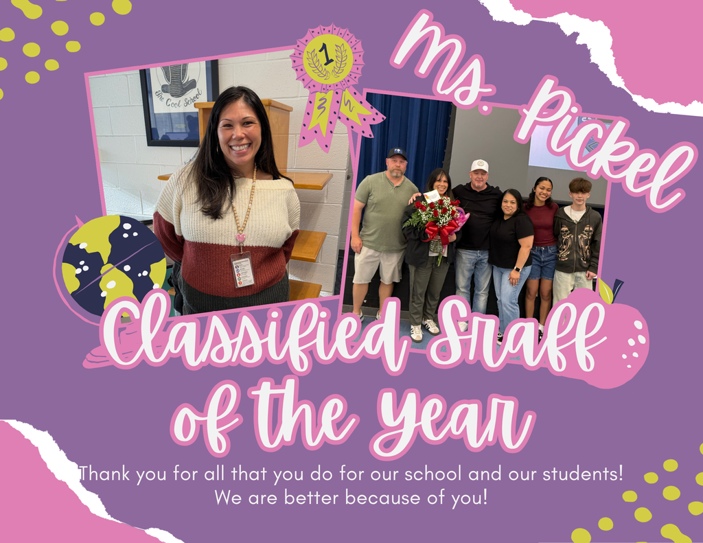 🐍🎉 Celebrating Excellence at Cane Bay Middle! 🎉🐍 Congratulations to Ms. Pickel, our 2026–2027 Classified Staff of the Year! 🌟 We truly could not do our day-to-day without your incredible support. You run circles around us all, and our school is better because of you! Your love and dedication to our students make a lasting difference every single day, and we are so proud to have you on our team. Thank you for all that you do, and congratulations, Ms. Pickel! 💙