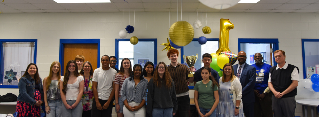 Berkeley High Top 10 readers and school administration with Beanstack Star School trophy