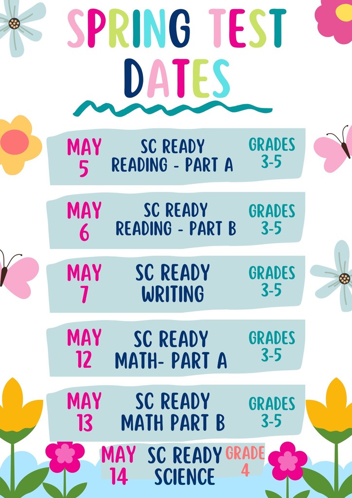 SCReady testing begins on May 5.