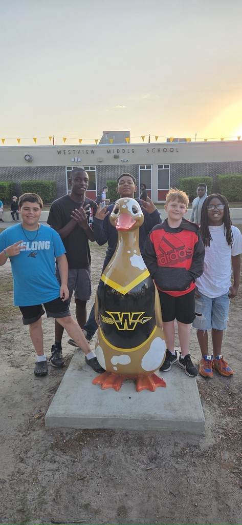 Students with goose