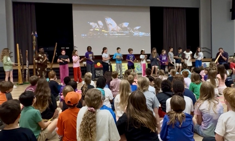 students on stage 