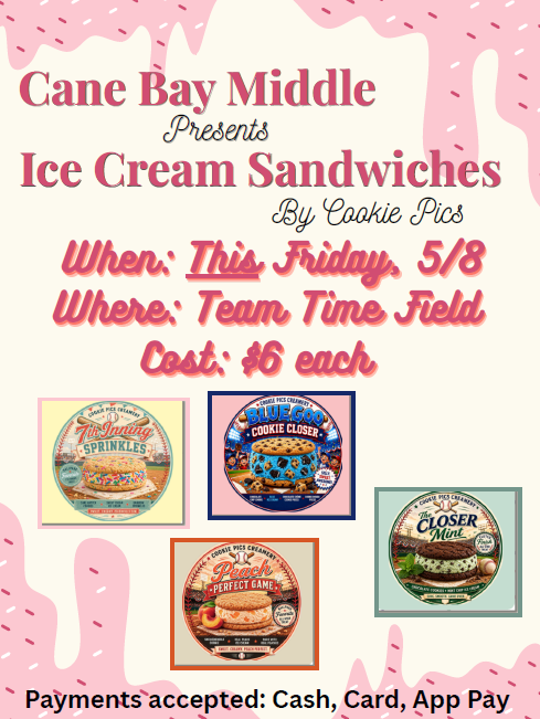 🍦🐍 Sweet Treat Alert, Cobras! 🐍🍦  Cool off this Friday with delicious Ice Cream Sandwiches by Cookie Pics!  📅 When: Friday, 5/8 📍 Where: Team Time Field 💲 Cost: $6 each  Flavors available include: ✨ 7th Inning Sprinkles 💙 Bluegoo Cookie Closer 🍑 Peach Perfect Game 🌿 Closer Mint  💳 Payments accepted: Cash, Card, & Apple Pay  Don’t miss out on this sweet Friday treat! 🍪🍦 #CobraNation 