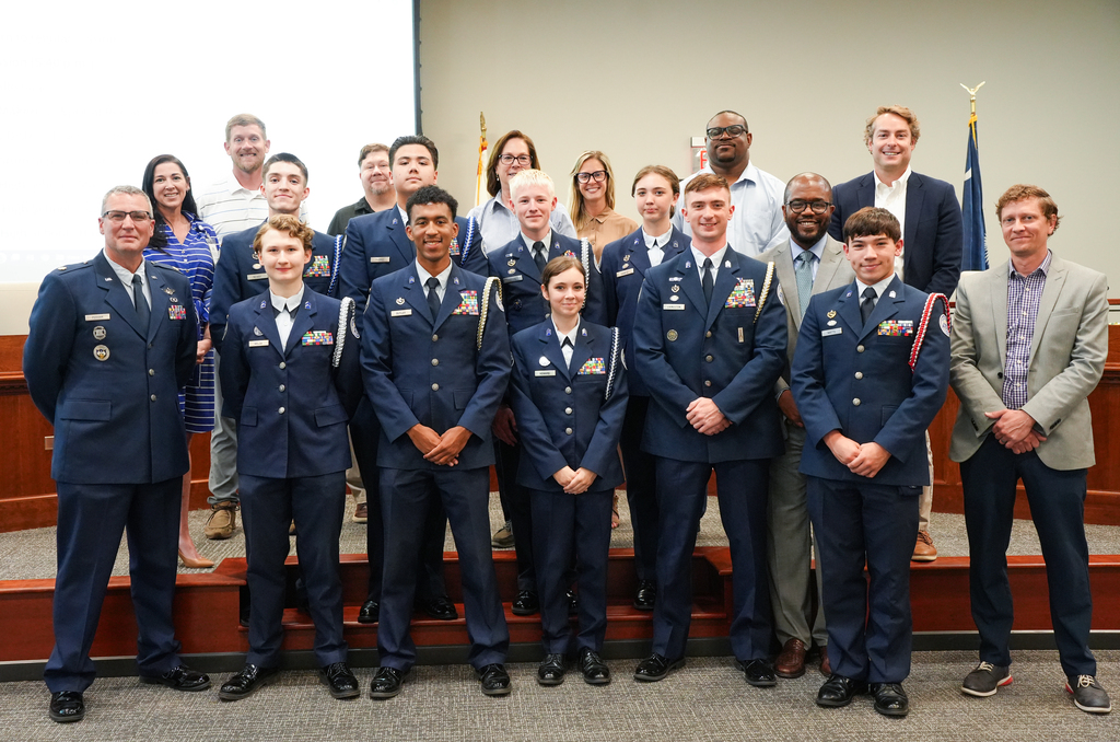 CBH AFJROTC unit delegation with board members