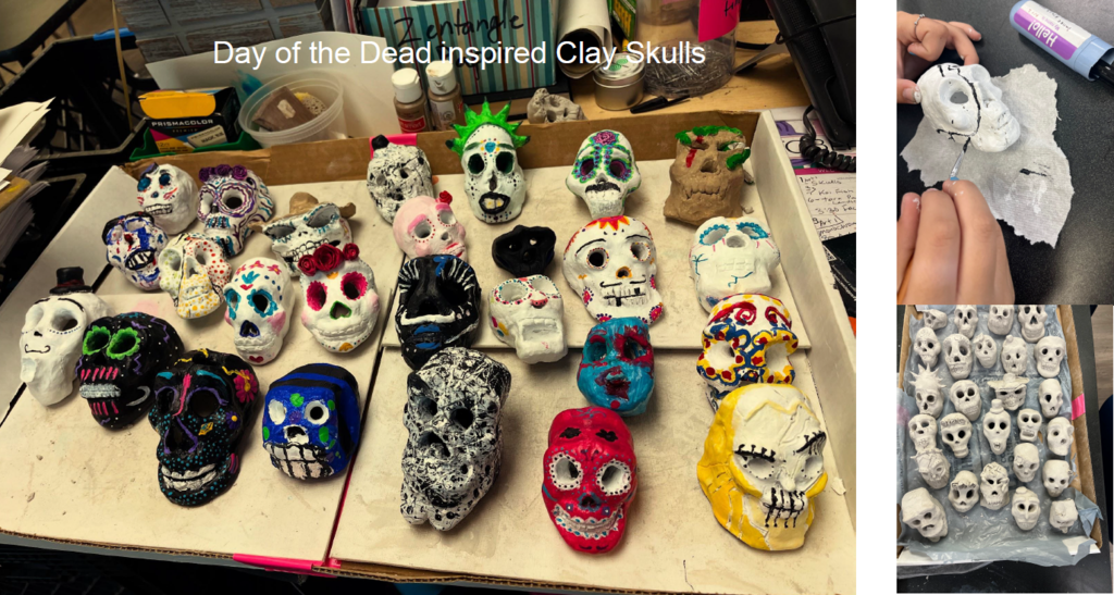 Day of the Dead Clay Skulls