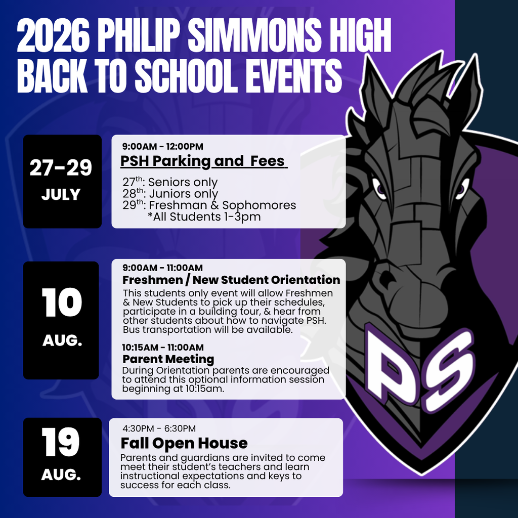 2026 - 2027 PSHS Back to School Events