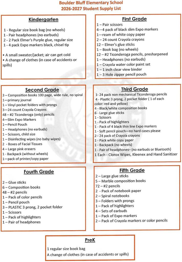 26-27 School Supply List