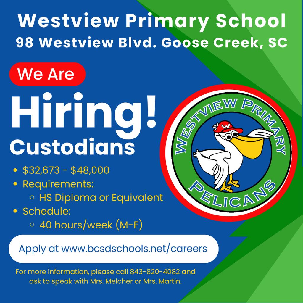 We are hiring custodians at WVP!