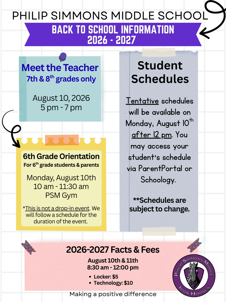 Important back to school information