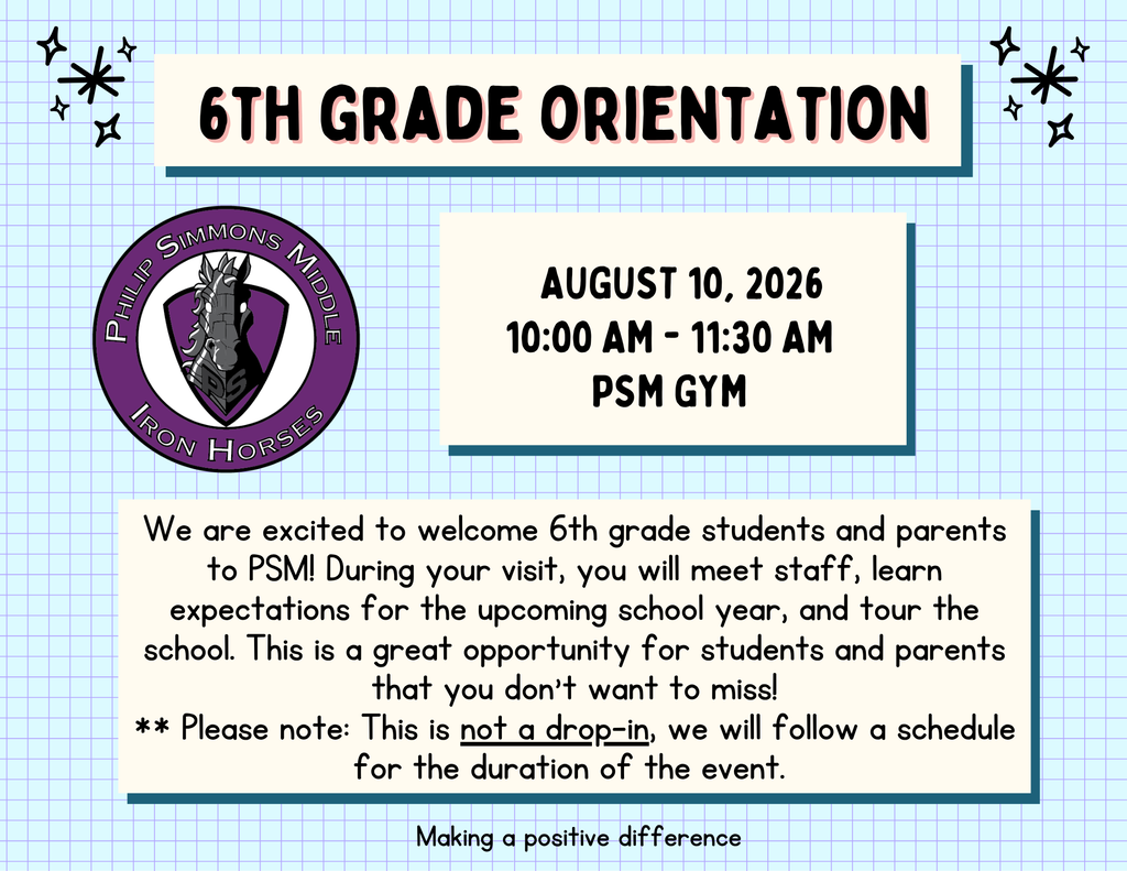 6th grade orientation information
