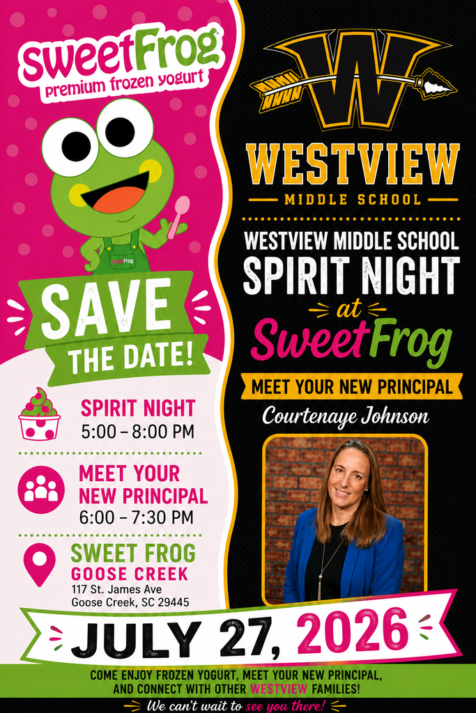 WVM Spirit Night at Sweet Frog. July 27th, 2026 from 5:00 until 8:00 PM.