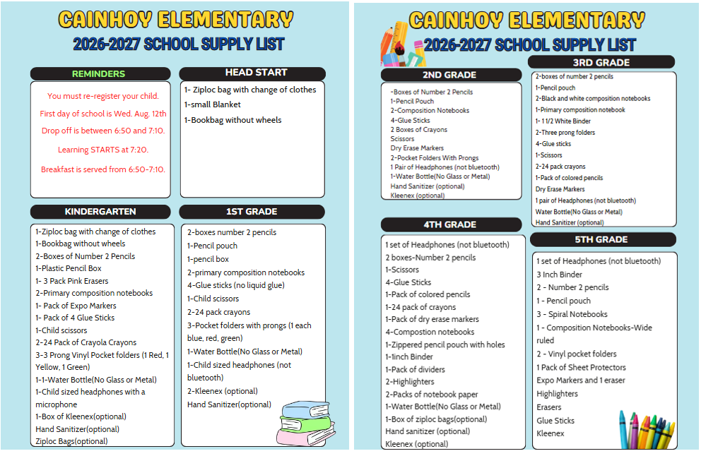 supply list