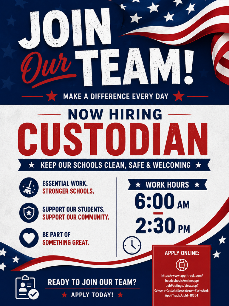 Hiring a 6-2:30 pm custodian
