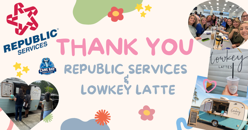 A great school year starts with a great community! ☕🐍 A heartfelt thank you to Republic Services for generously sponsoring coffee for our staff on their first day back, and thank you to LowKey Lattes for serving up amazing drinks and helping make the morning so special. Your generosity and support helped our teachers kick off the 2026-2027 school year feeling appreciated, energized, and ready to make a difference. We are grateful for community partners like you who invest in our Cobra family! 💙 #CobraNation #CommunityPartners #ThankYou