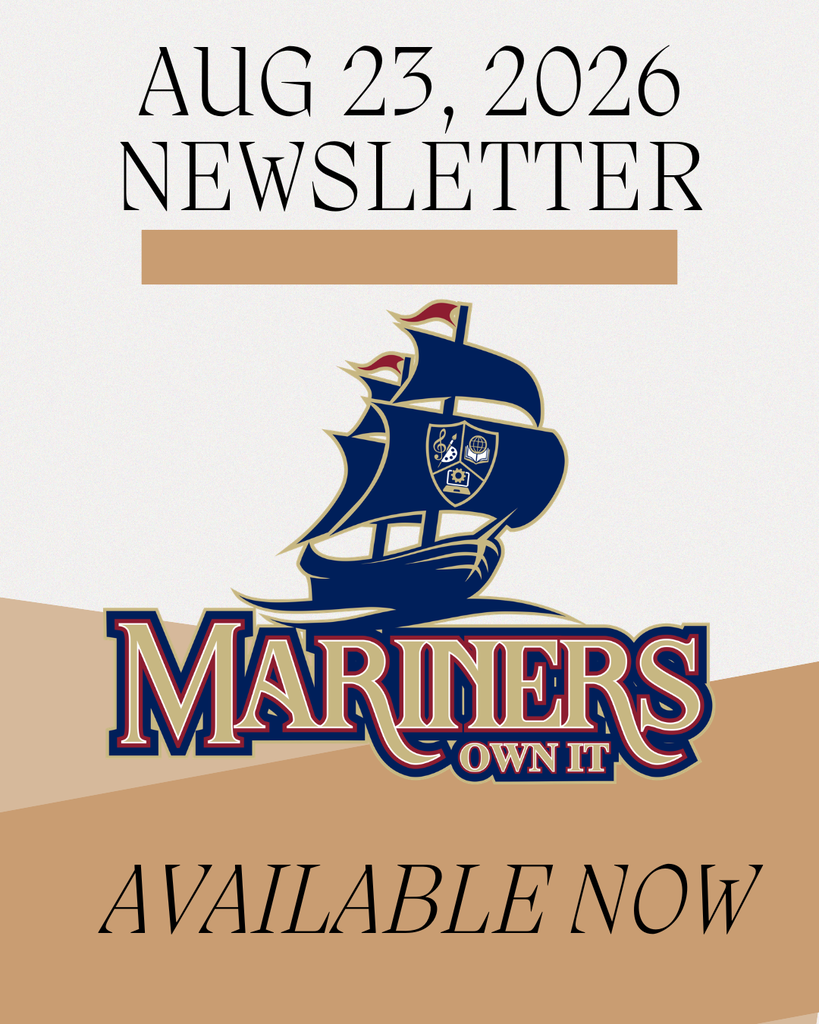 A white and beige banner shows "AUG 23, 2026 NEWSLETTER" and a logo for Mariners Own It.