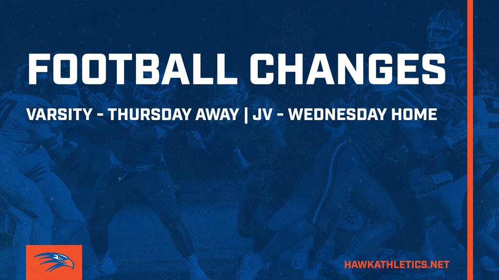 Our football schedule has been adjusted this week!