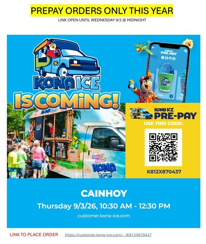 KONA ICE tomorrow