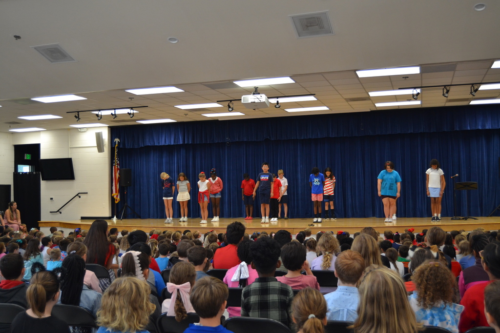 Students on stage