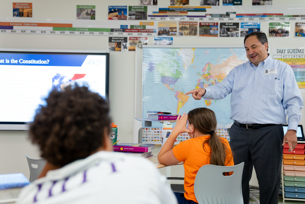lawyer pointing at class