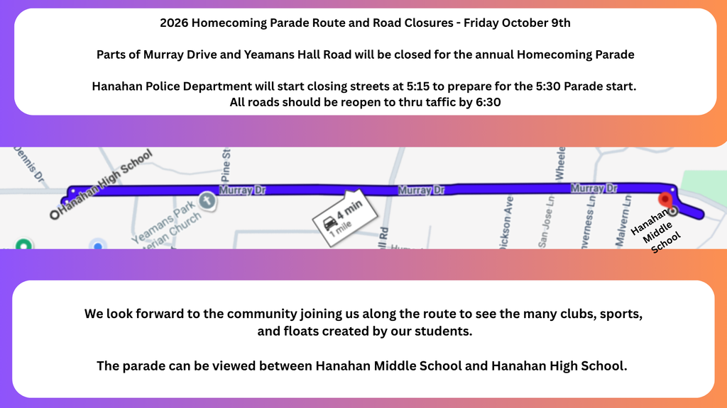 A map displaying the parade route for an event, with street names and closures noted.