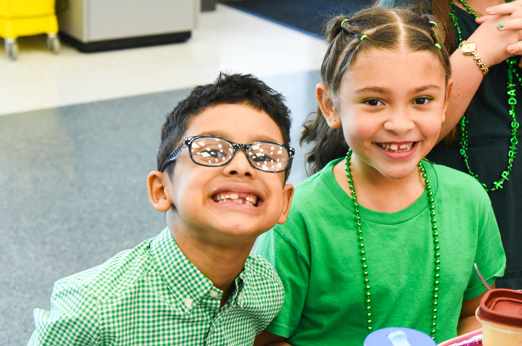 students wearing green for St. Patrick's Day