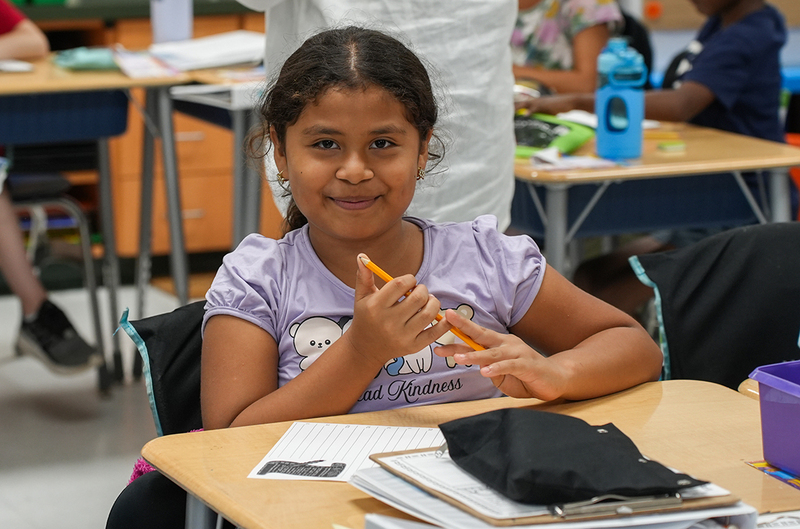 girl smiling at camera