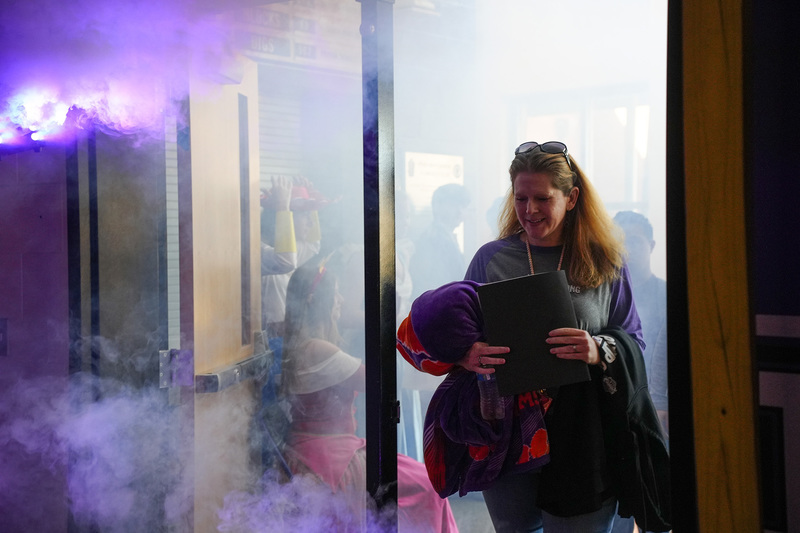 staff member entering gym