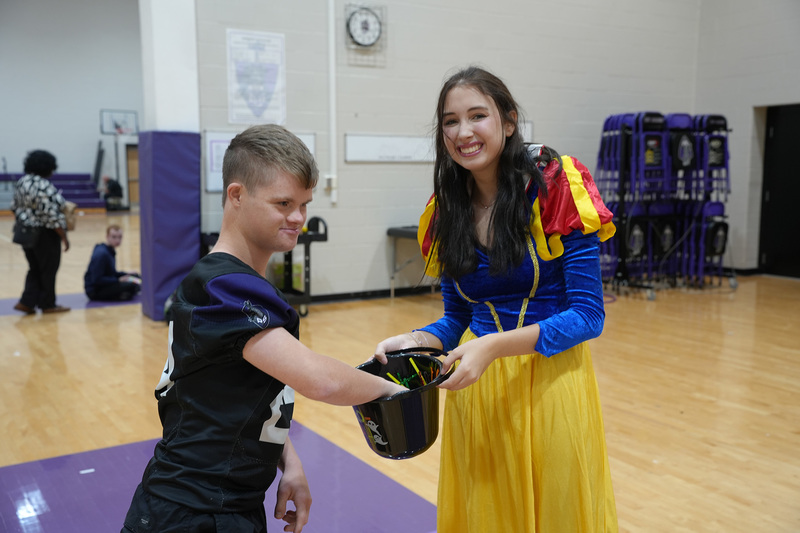 students playing game