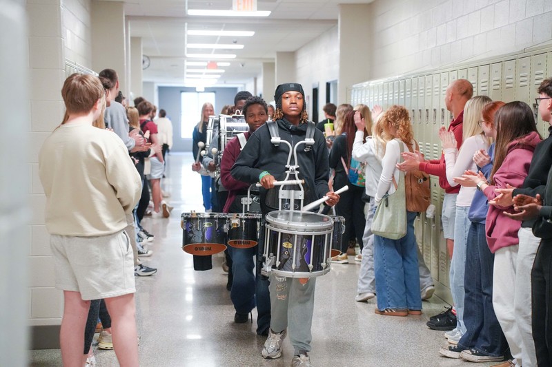 drumline in hallway
