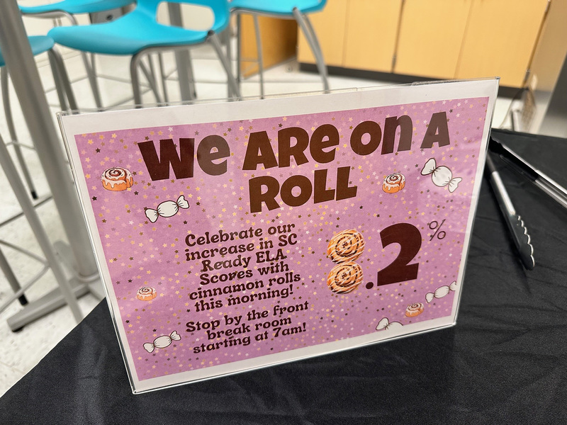 sign that reads "we are on a roll"