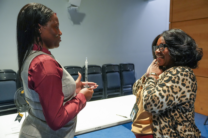 Tiffany Brown addressing teachers