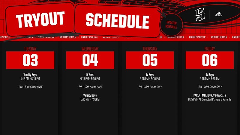 boys soccer updated try-out schedule