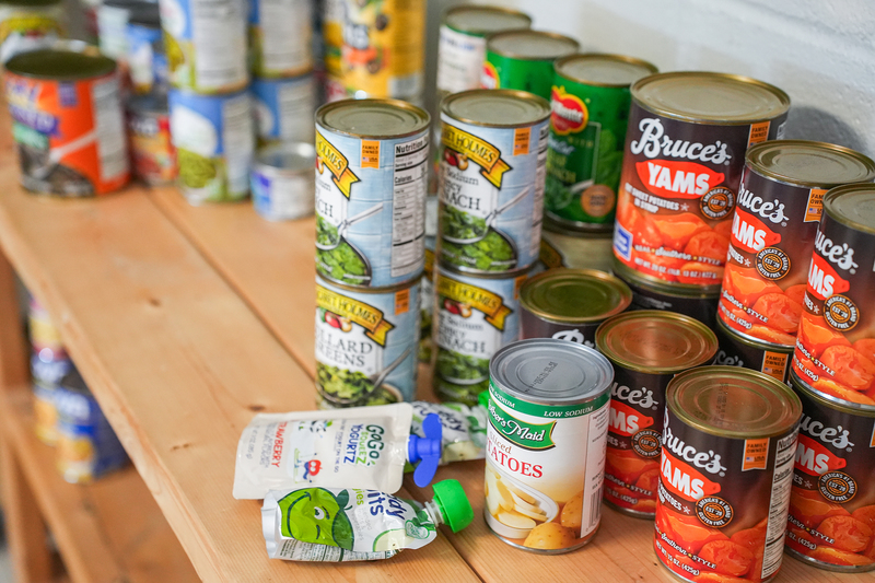 close up of canned goods