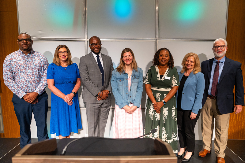 group shot with teacher of year