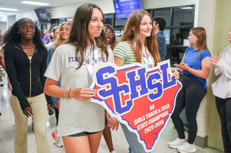 girls with banner
