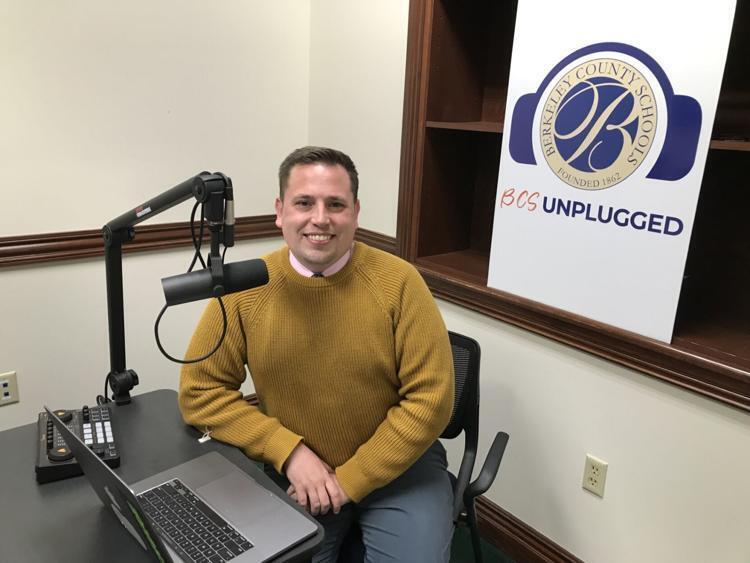 yler Hawn is pictured in the recording room for BCS Unplugged, Berkeley County Schools’ new podcast.