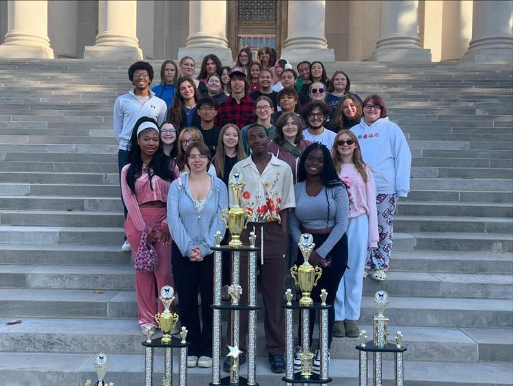 Members of the Musselman High School choir are pictured during their visit to Charleston.