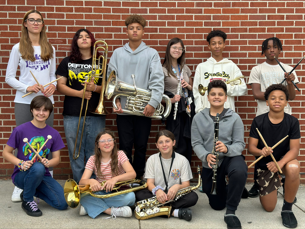 Martinsburg South Middle School students prepare to go join the Wesleyan North Central West Virginia Honor Band with students from Spring Mills Middle School and Spring Mills High School.
