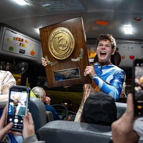 MuHS band's drum major Jonah Smith