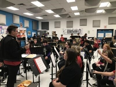 Band director leads South Middle School band