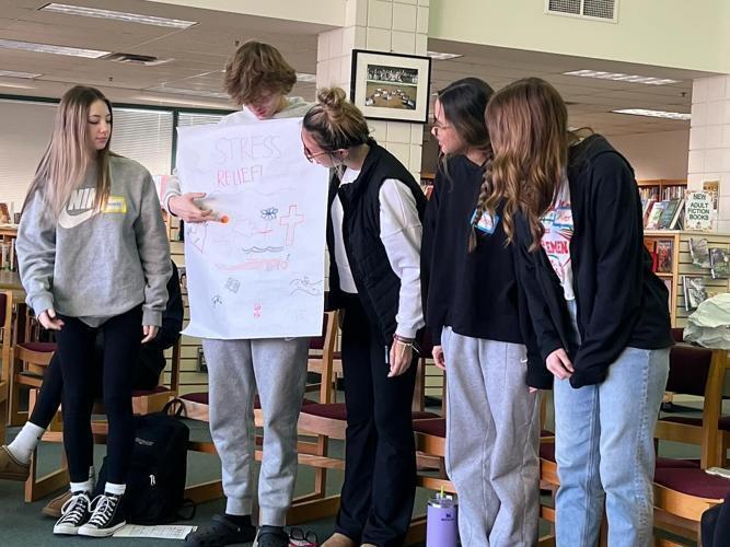image of students from musselman high school participating in Sources of Strength