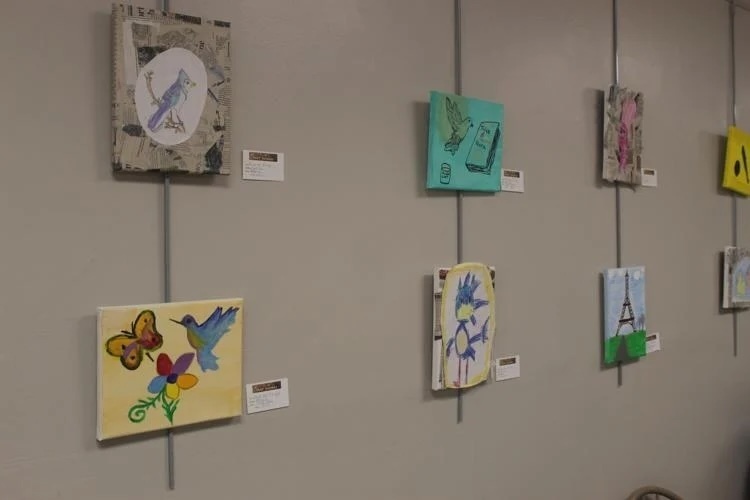 Each piece of art by a student at Berkeley Heights Elementary was paired with one by a senior at Berkeley County Senior Services.