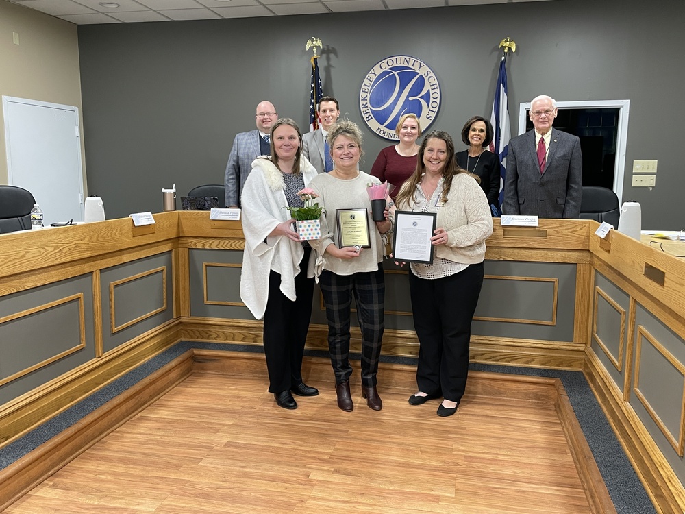 Darlene Burkhart with Dr. Saxe and members of the board and others