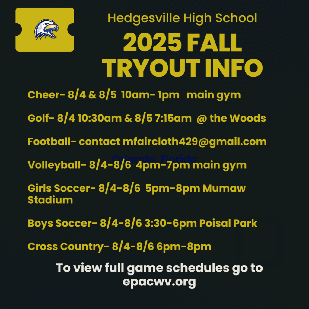Tryout schedules for fall sports