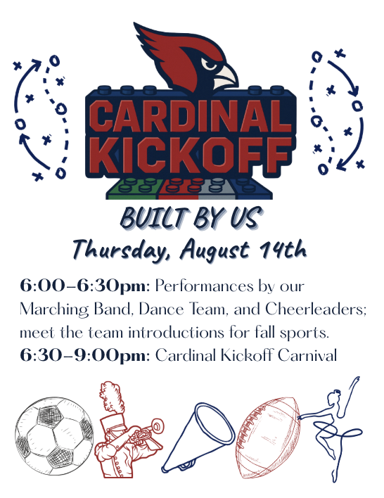Cardinal Kickoff August 14th from 6-9pm at Spring Mills High