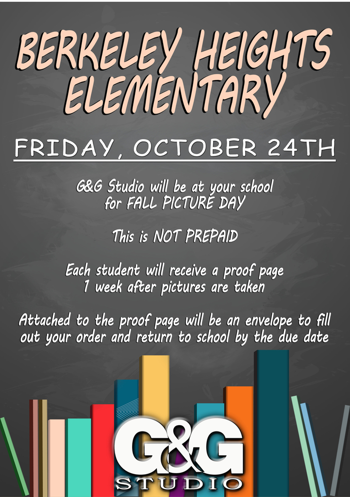 Picture day is not pre-paid. Proofs will come home a week later. 