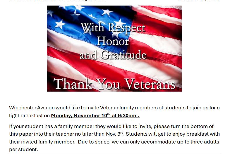 RSVP  Veteran's Breakfast 