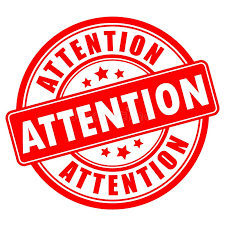 a stamp that says "attention"